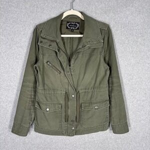 Ambiance‎ Utility Field Jacket Large Olive Army Green Military Chore Barn Cotton